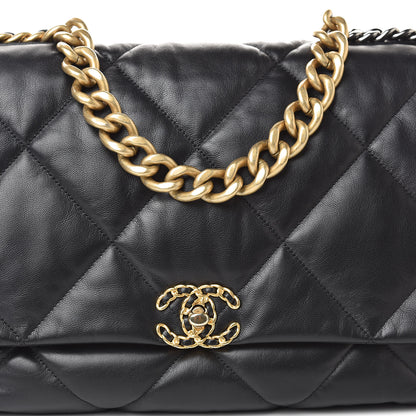 Chanel Goatskin Quilted Maxi 19 Flap Black 8 of 14