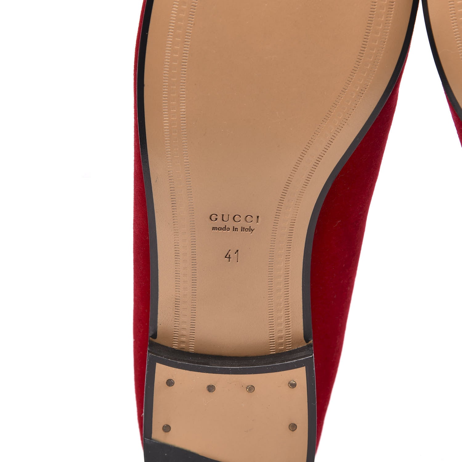 Gucci Velvet Horsebit Womens Jordaan Loafers 41 Hibiscus Red 7 of 10