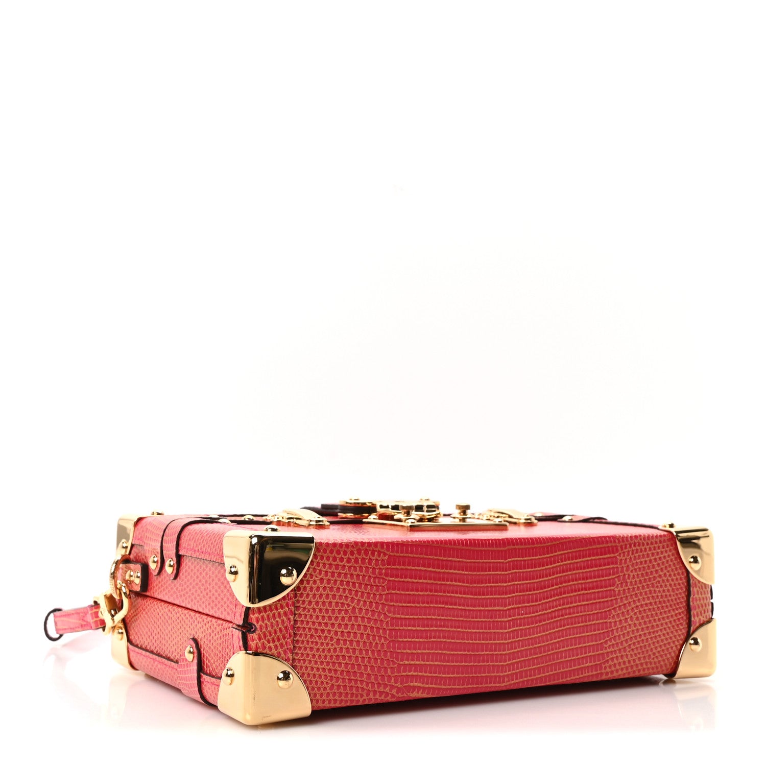 Louis Vuitton Metalic Lizard Petite Malle Pink 4 of 10