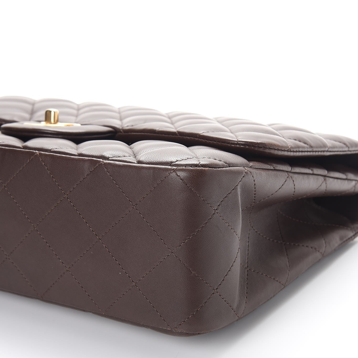 Chanel Lambskin Quilted Jumbo Single Flap Dark Brown 11 of 11