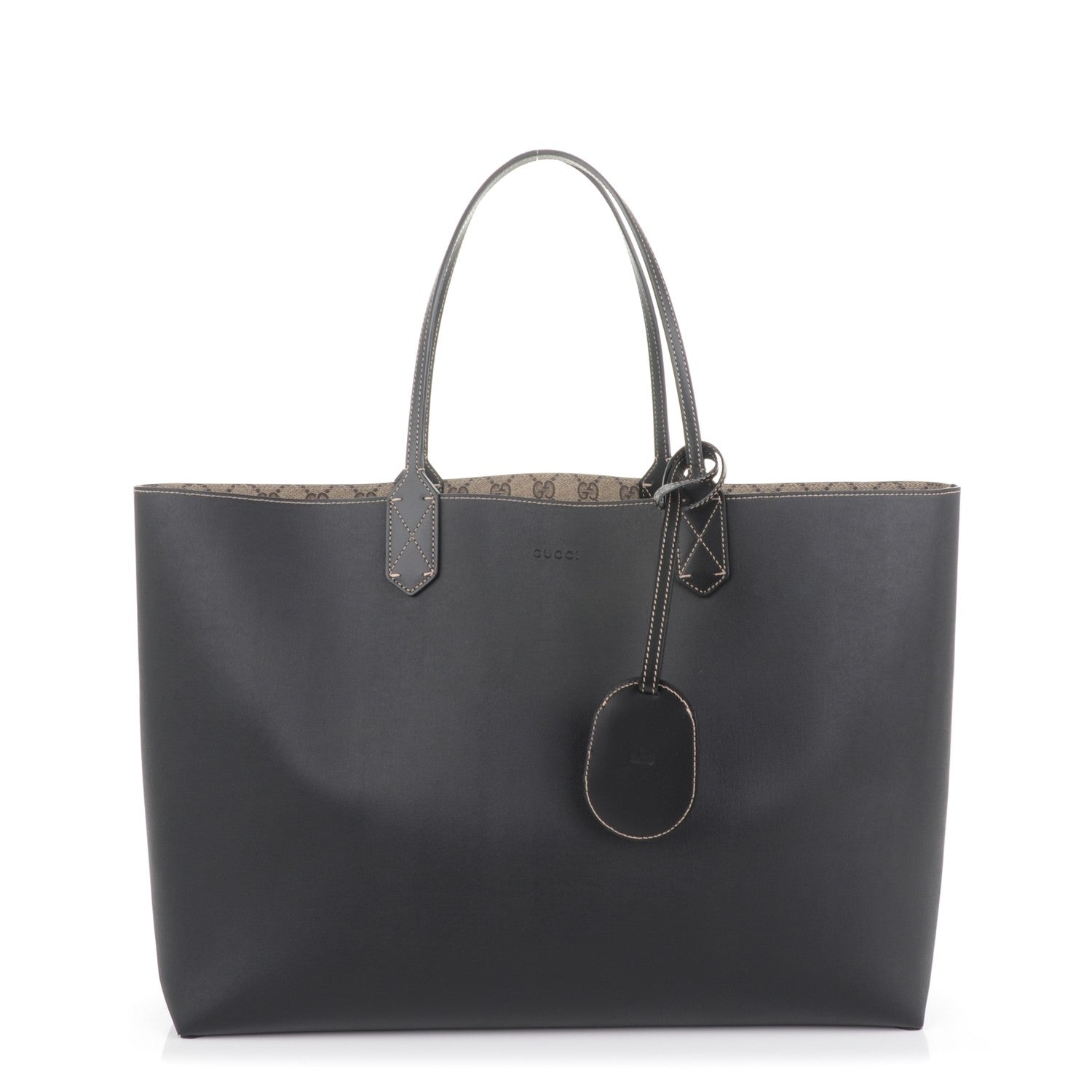 Gucci GG Supreme Monogram Large Reversible Tote Beige Black 1 of 6