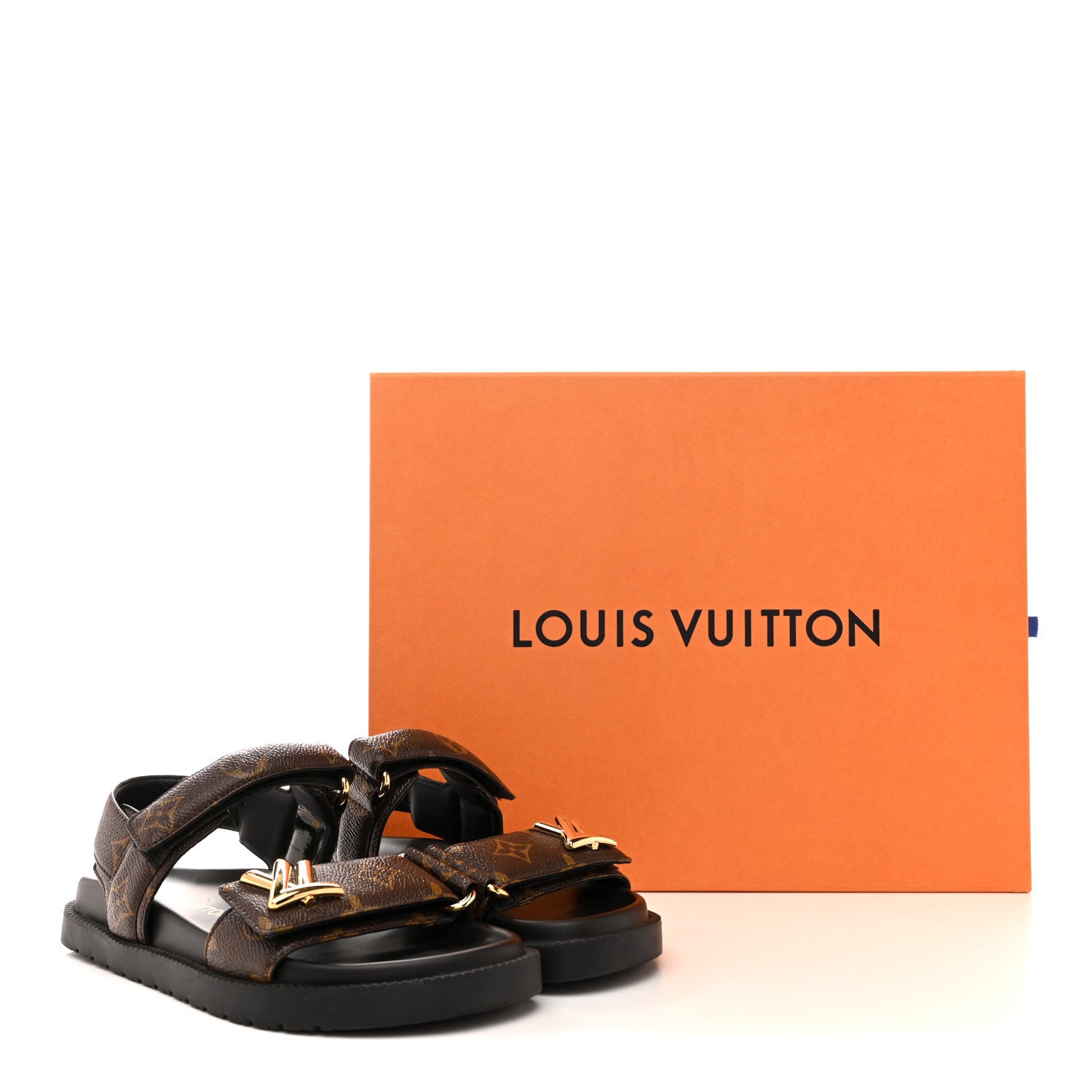 Louis Vuitton Monogram LV Sunset Comfort Flat Sandals 35 Cacao