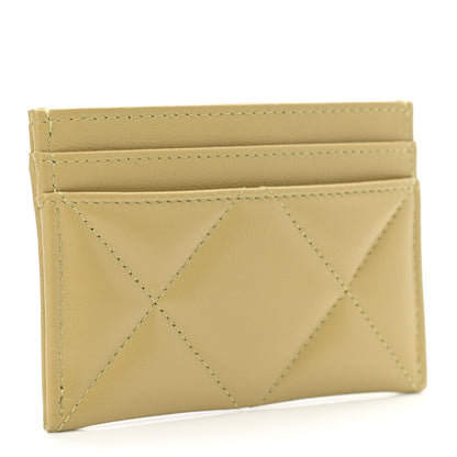 Chanel Lambskin Quilted Chanel 19 Card Holder Light Green 3 of 9