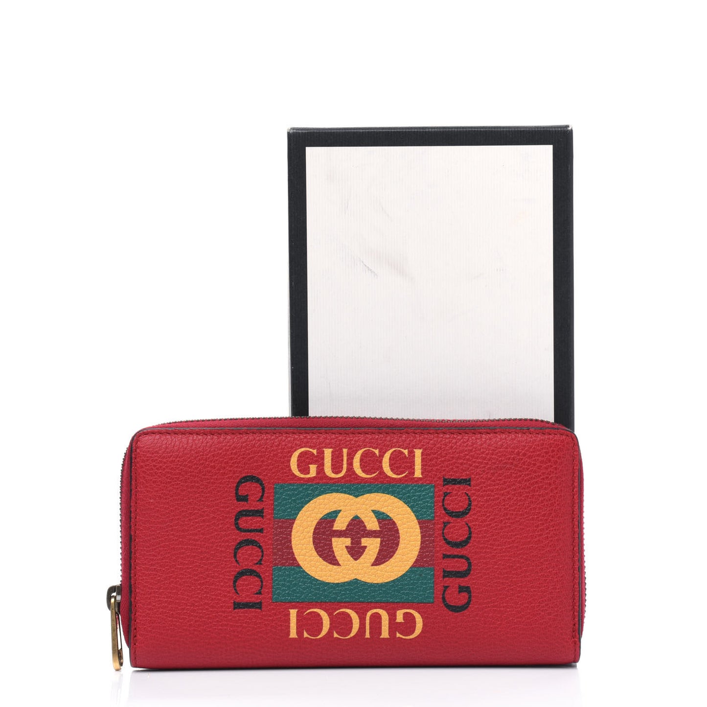 Cripto Calfskin Interlocking G Logo Zip Around Wallet Hibiscus Red Giallo Black Green Red