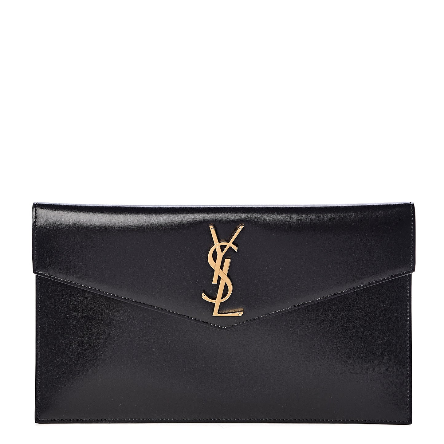 Smooth Shiny Calfskin Monogram Uptown Pouch Black