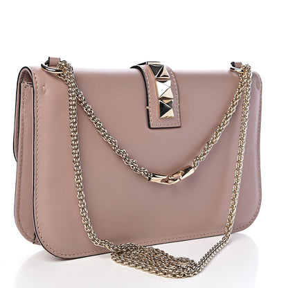 Valentino Garavani Vitello Medium Glam Lock Rockstud Flap Poudre 3 of 13
