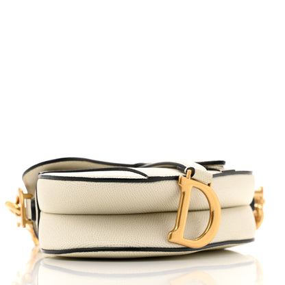 Christian Dior Grained Calfskin Mini Saddle Bag With Strap White 4 of 12