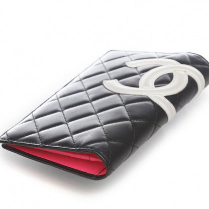 Chanel Calfskin Quilted Cambon Quilted Wallet Black White 6 of 11