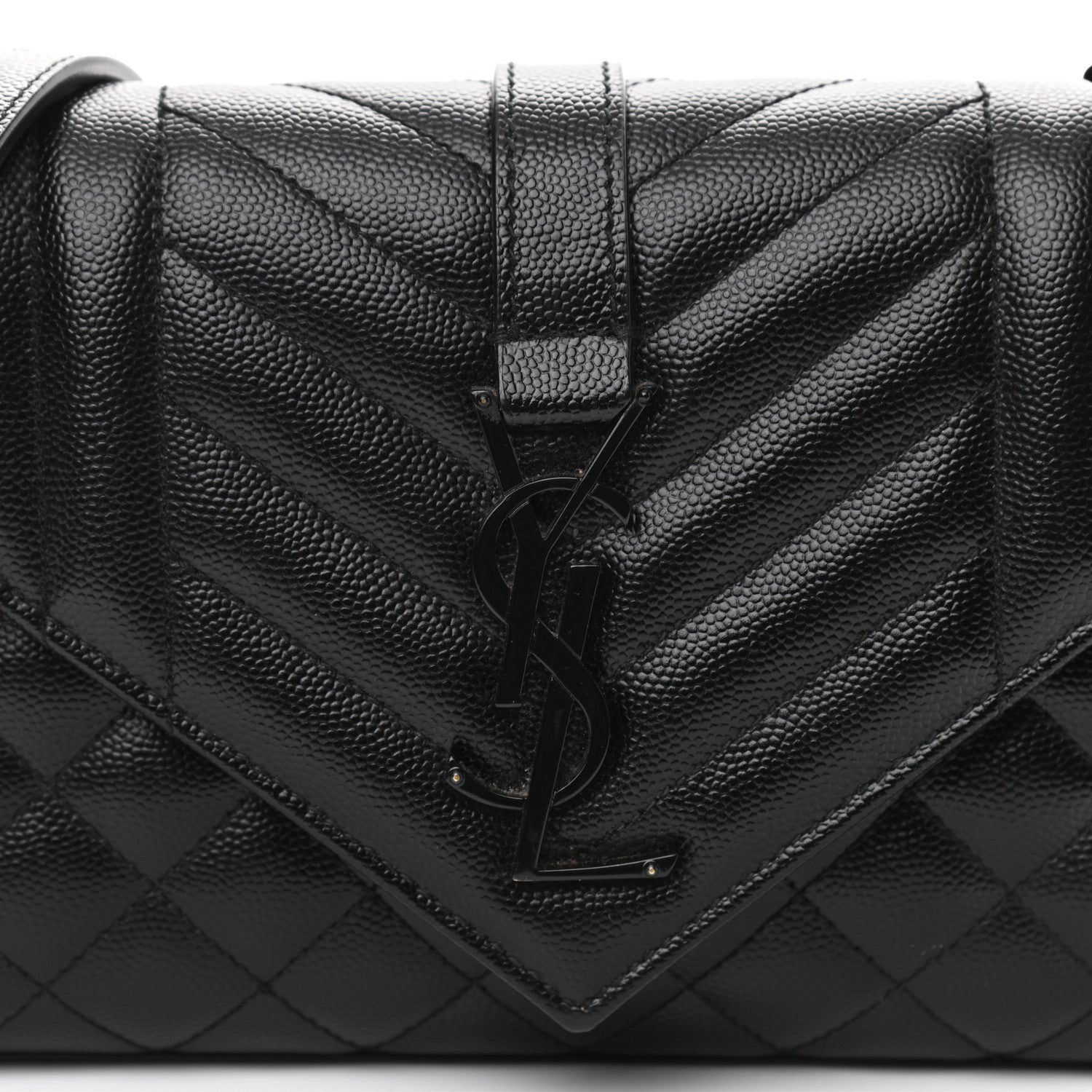 Saint Laurent Grain De Poudre Textured Mixed Matelasse Triquilt Small Monogram Satchel Black 8 of 10