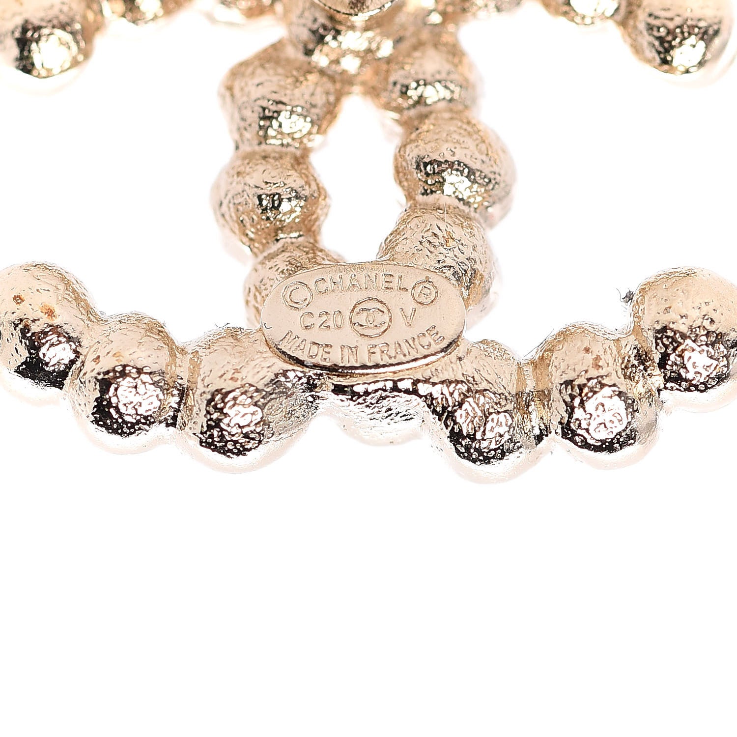 Chanel Pearl CC Earrings Light Gold 3 of 5