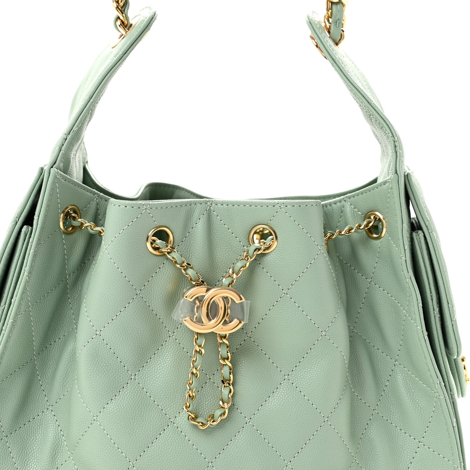 Chanel Caviar Quilted Small Chanel 25 Handbag Light Green 8 of 10