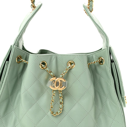 Chanel Caviar Quilted Small Chanel 25 Handbag Light Green 8 of 10