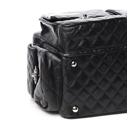 Chanel Calfskin Quilted XL Cambon Multipocket Reporter Black White 9 of 18