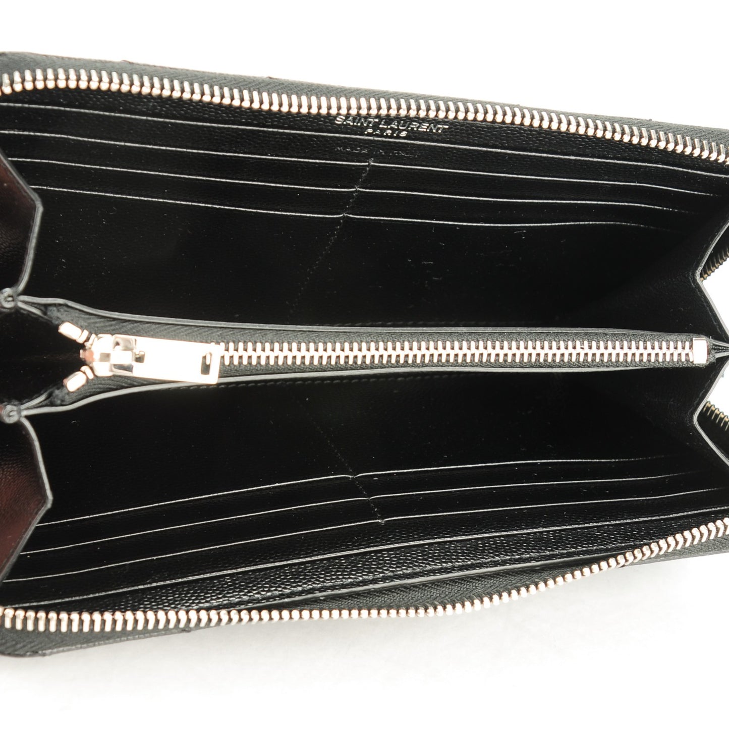 Grain De Poudre Matelasse Chevron Monogram Zip Around Wallet Black