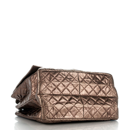 Chanel Metallic Aged Calfskin Quilted Reissue 2.55 Accordion Flap Bronze 4 of 7