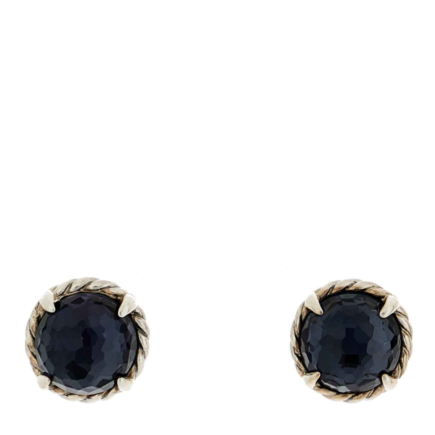 Sterling Silver Black Orchid 8mm Chatelaine Earrings