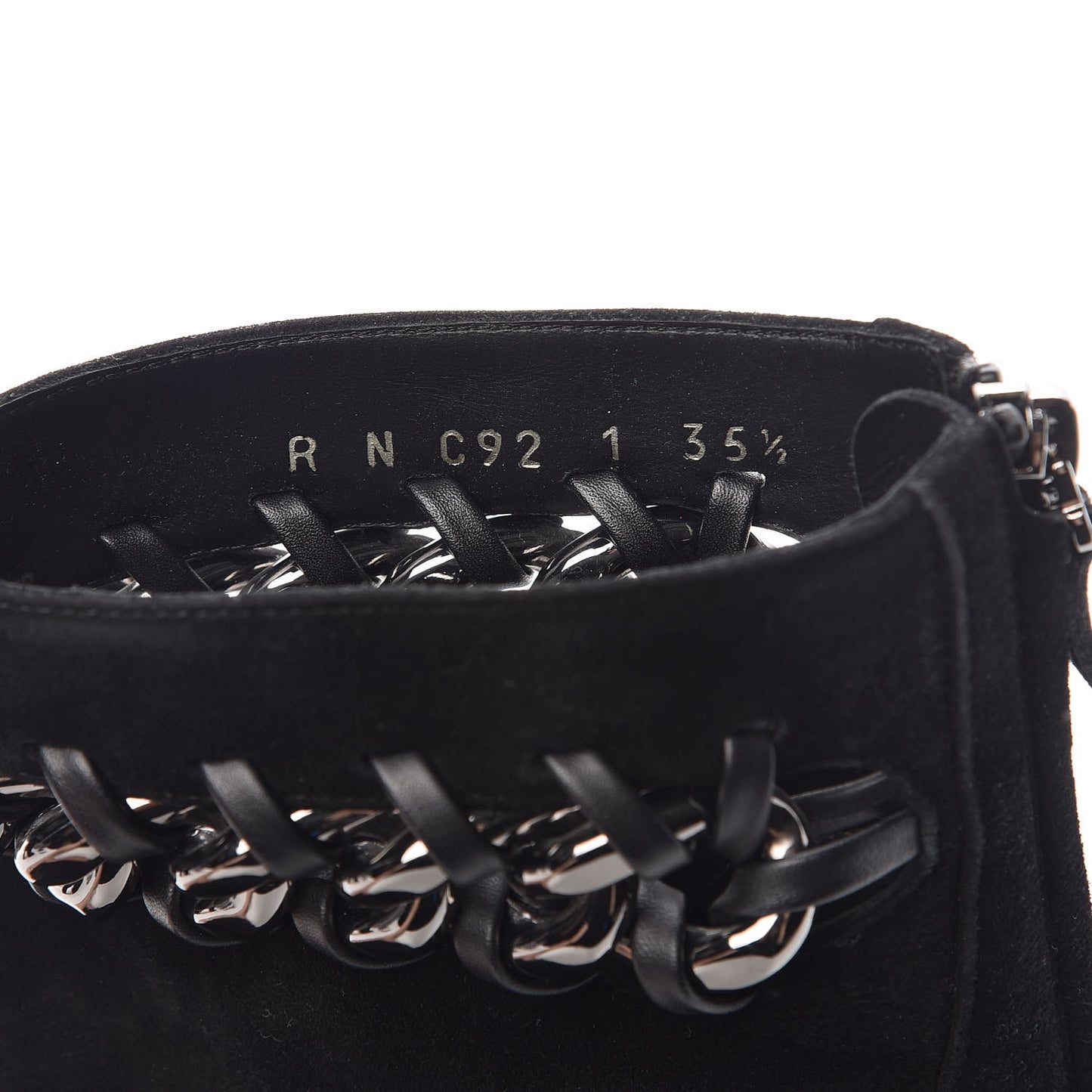Suede Ankle Chain Boots 35.5 Black