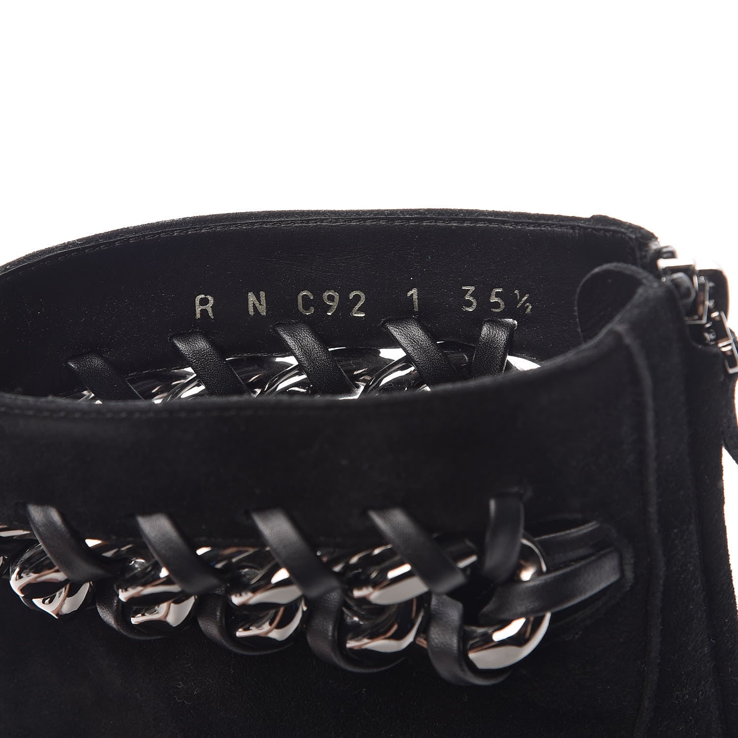 Valentino Garavani Suede Ankle Chain Boots 35.5 Black 8 of 15