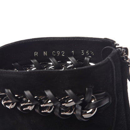 Valentino Garavani Suede Ankle Chain Boots 35.5 Black 8 of 15