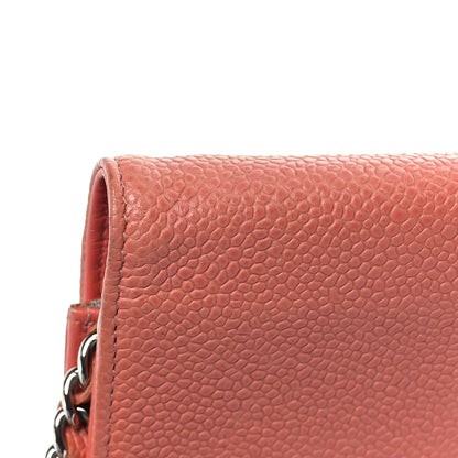 Chanel Caviar Timeless CC Wallet On Chain WOC Coral 11 of 17