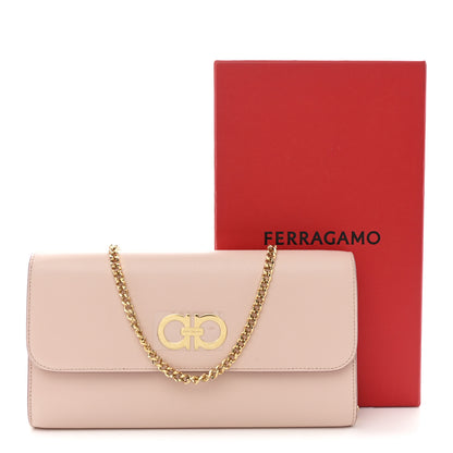 Salvatore Ferragamo Calfskin Gancini Liberty Chain Clutch Bonbon 11 of 11