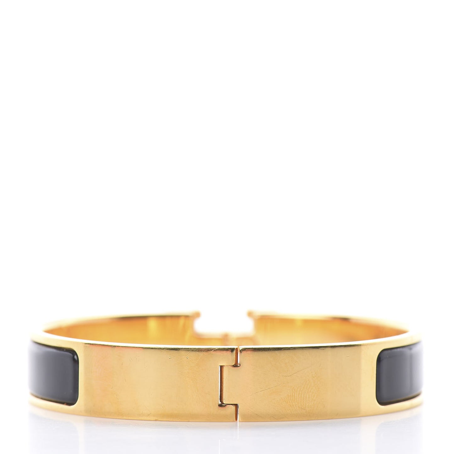 Enamel Narrow Clic Clac H Bracelet PM Black