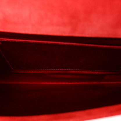 Saint Laurent Patent Monogram Large Belle De Jour Clutch Red 5 of 10