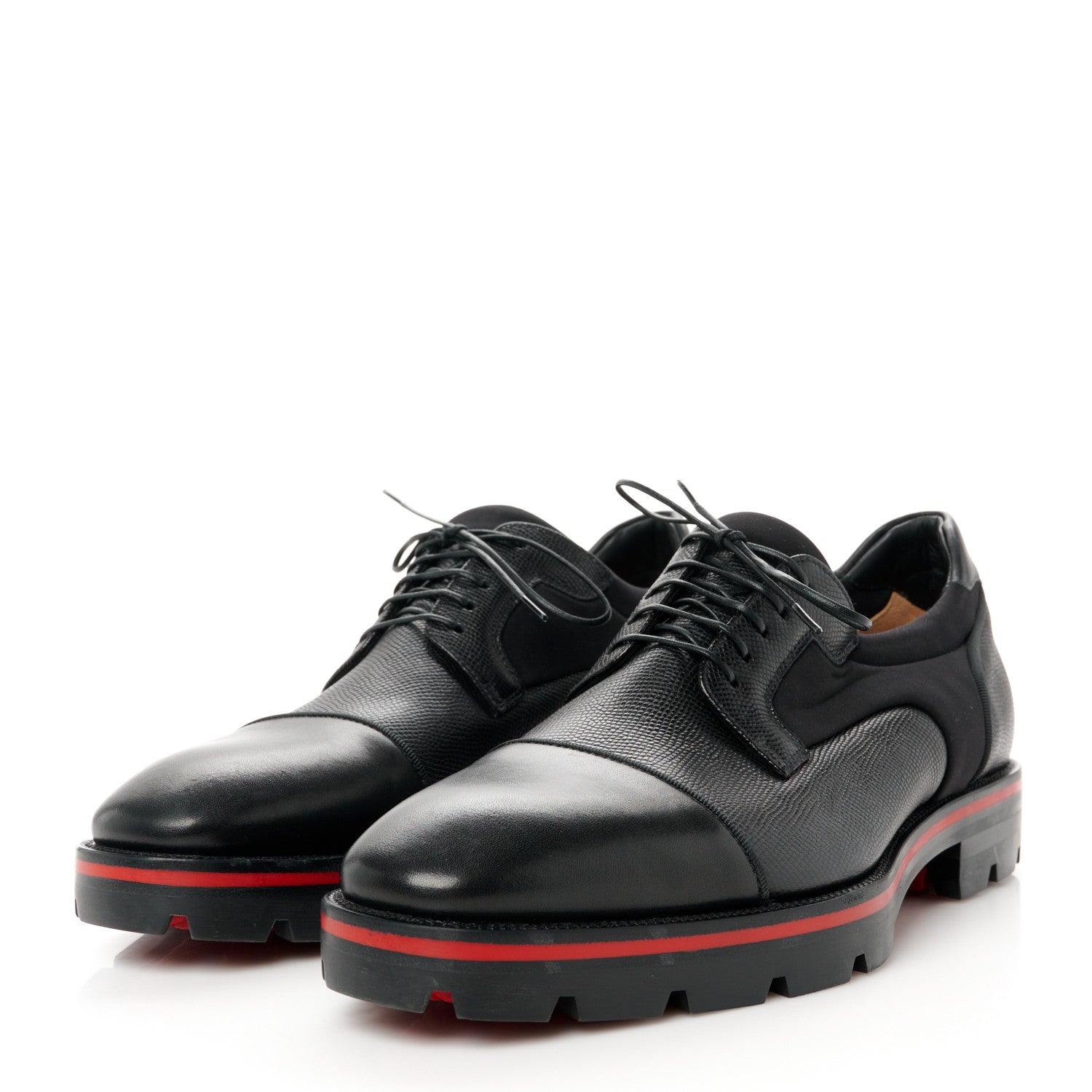 Christian Louboutin Smooth Textured Calfskin Neoprene Mika Sky Mens Flats 40 Black 3 of 8