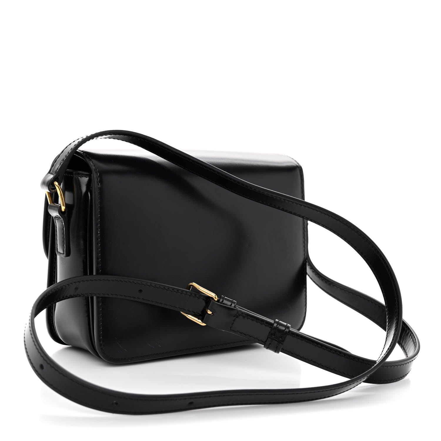 Celine Shiny Calfskin Teen Triomphe Black 3 of 8