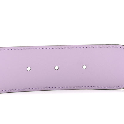 Gucci Monogram Jumbo GG Textured Dollar Calfskin Double G Belt 85 34 Beige Lapis 4 of 5