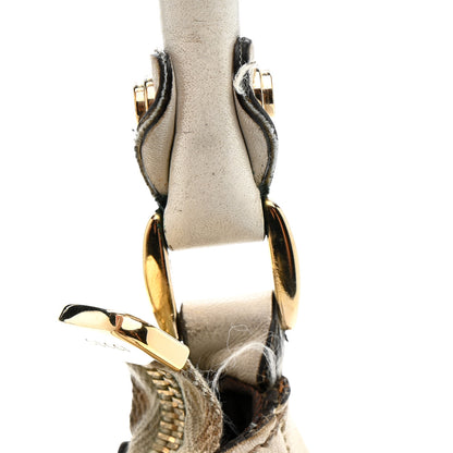 Gucci Monogram Medium D Gold Ring Hobo White 12 of 14