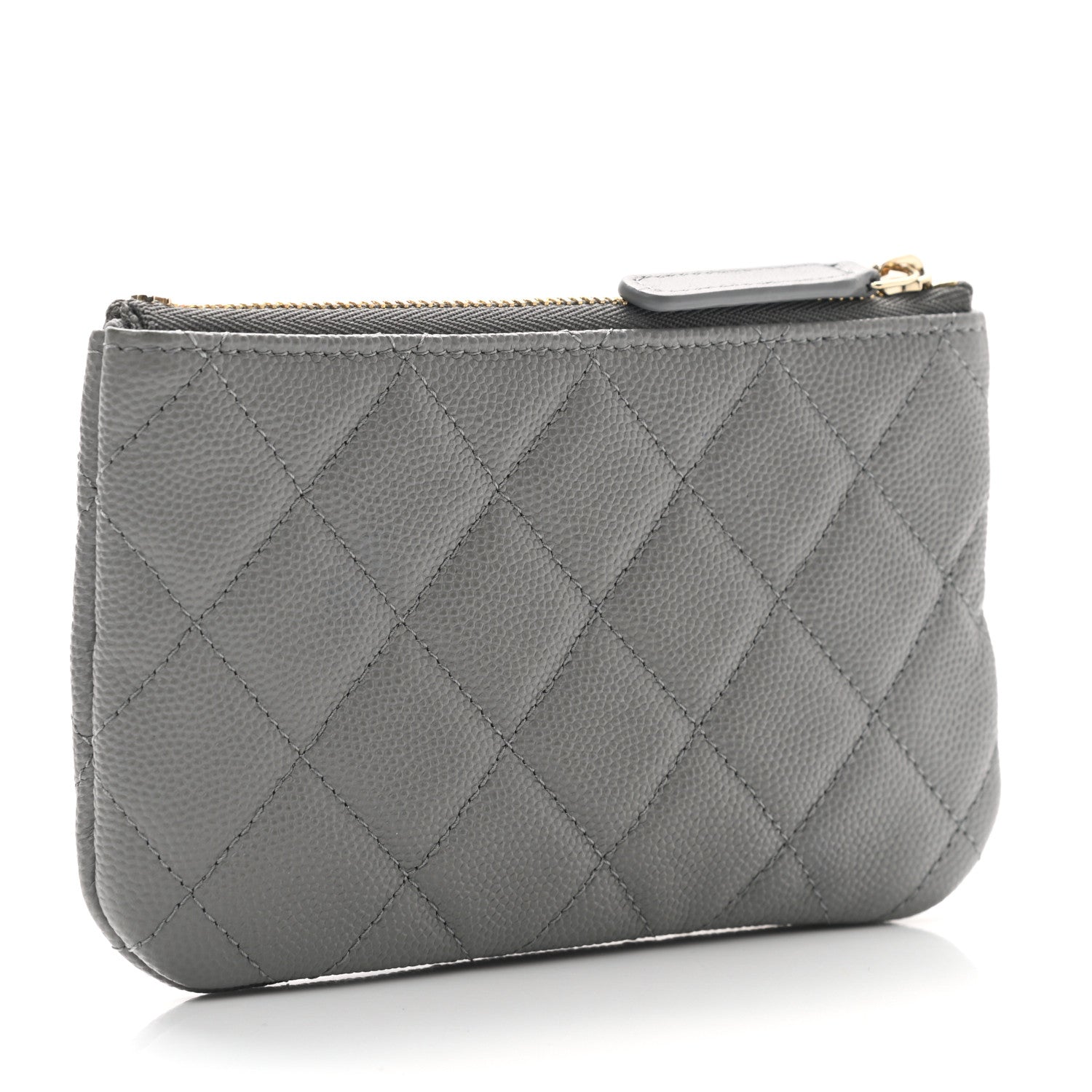 Chanel Caviar Quilted Small Cosmetic Case Grey 3 of 8