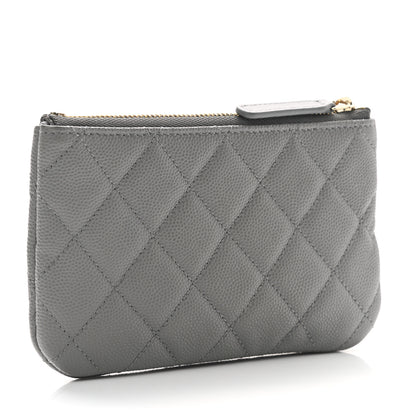 Chanel Caviar Quilted Small Cosmetic Case Grey 3 of 8