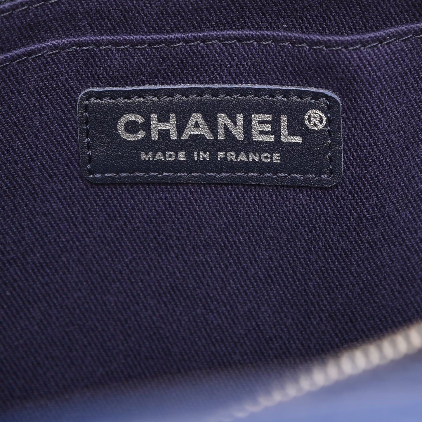 Grained Vegetal Calfskin Small Urban Shopping Tote Navy