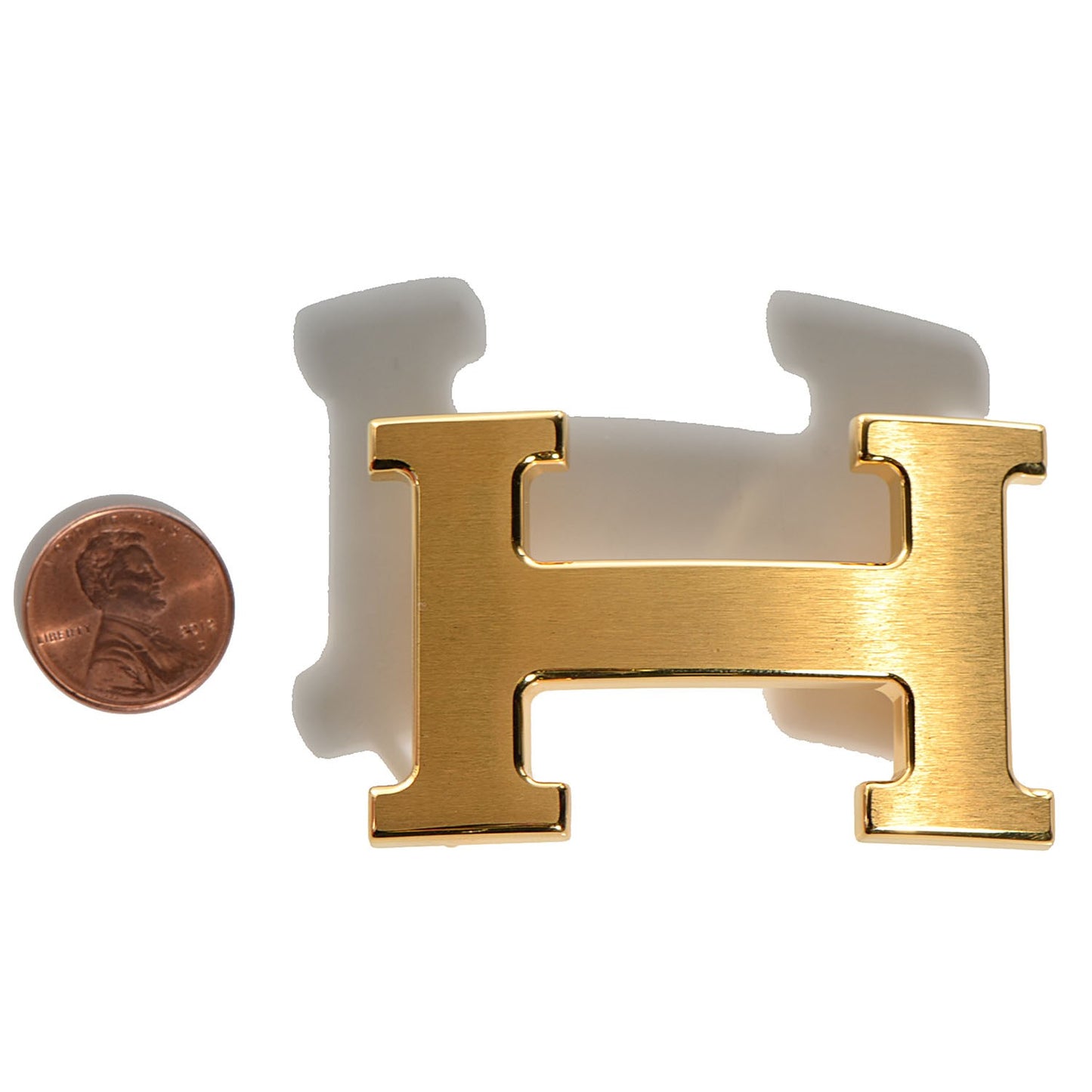 Brushed 32mm H Belt Buckle Gold Plated