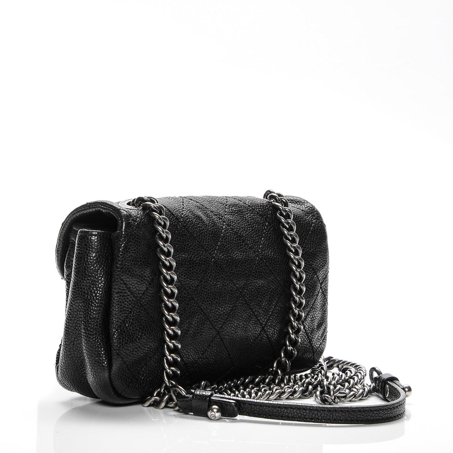 Caviar Quilted Mini Simply CC Flap Black
