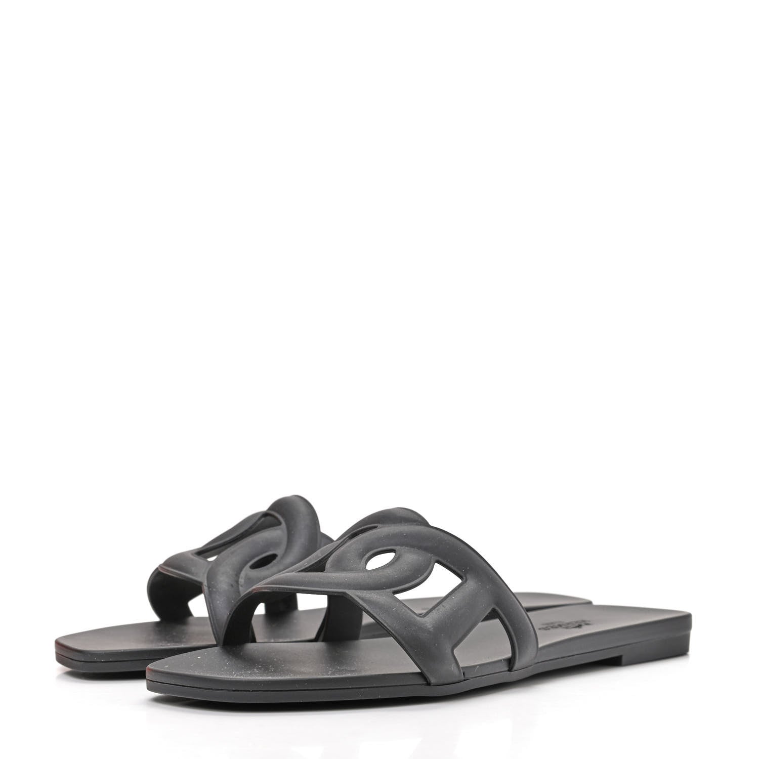 Hermes Rubber Aloha Sandals 36 Black 3 of 10
