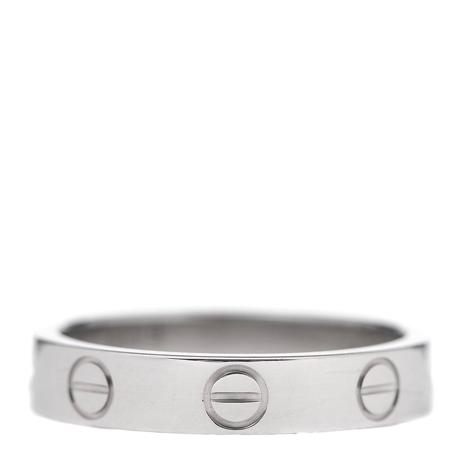 Cartier 18K White Gold 3.5mm LOVE Wedding Band Ring 50 5.25 3 of 4