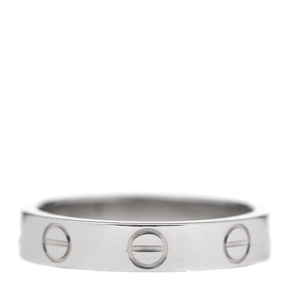 Cartier 18K White Gold 3.5mm LOVE Wedding Band Ring 50 5.25 3 of 4