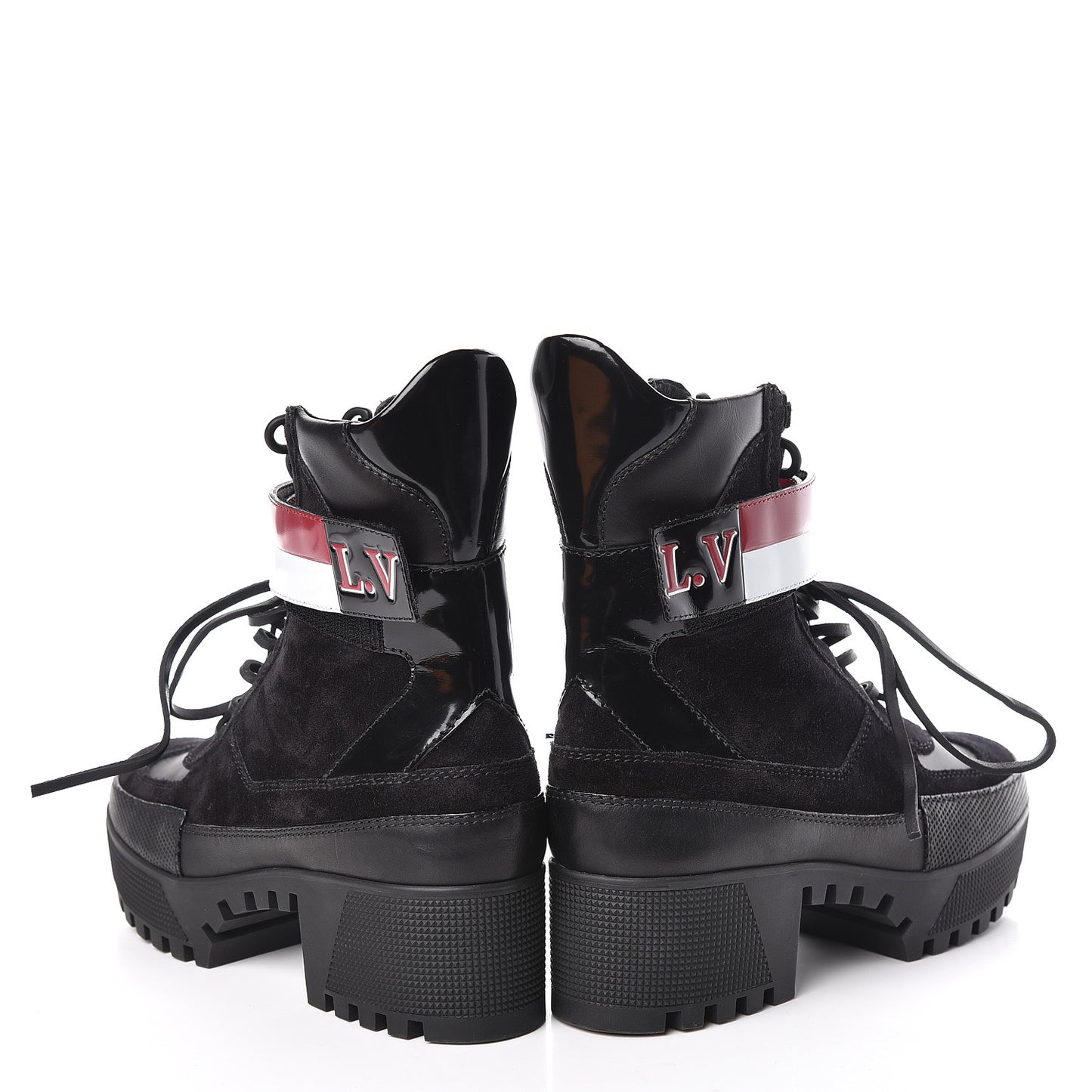 Suede Calfskin Laureate Platform Desert Boots 37.5 Black