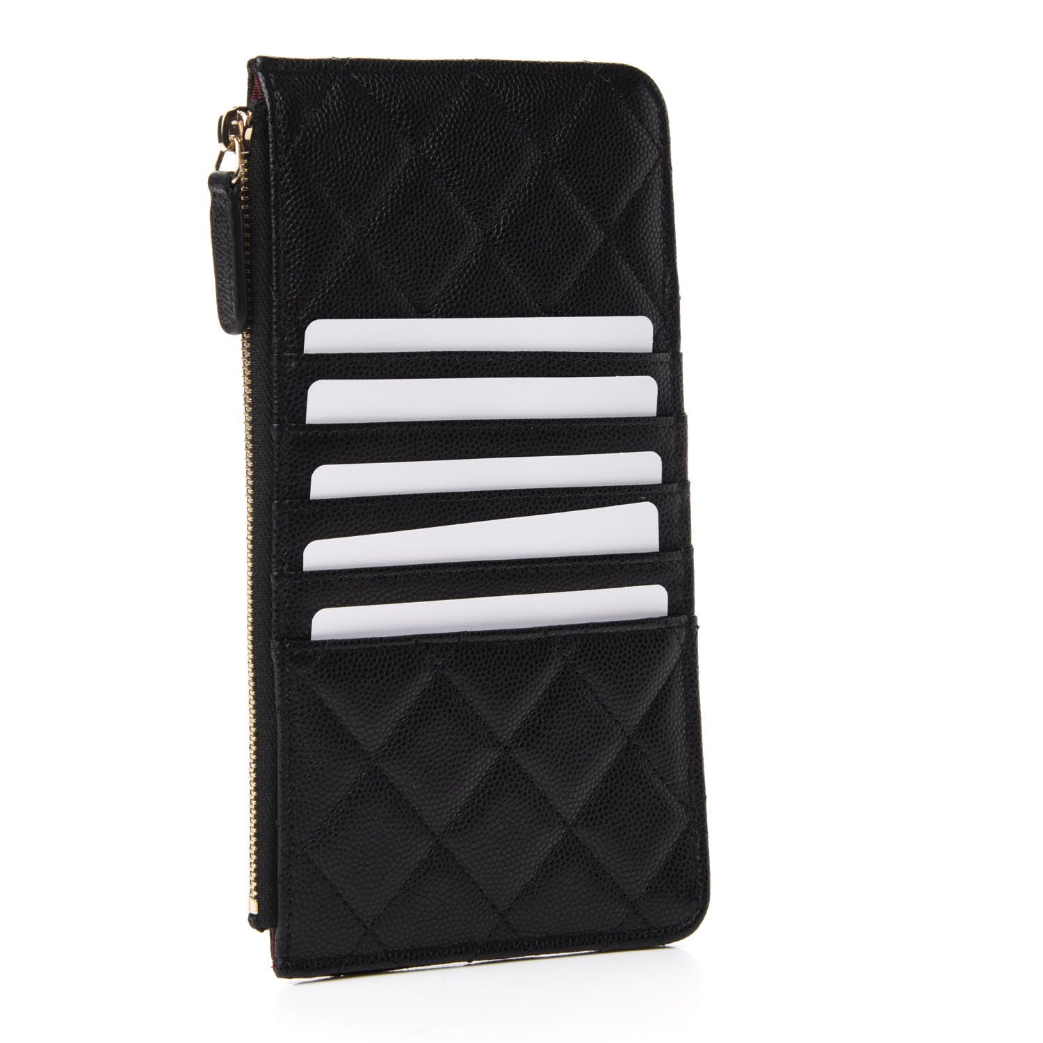 Chanel Caviar Quilted Classic Flat Wallet Pouch Black 3 of 8