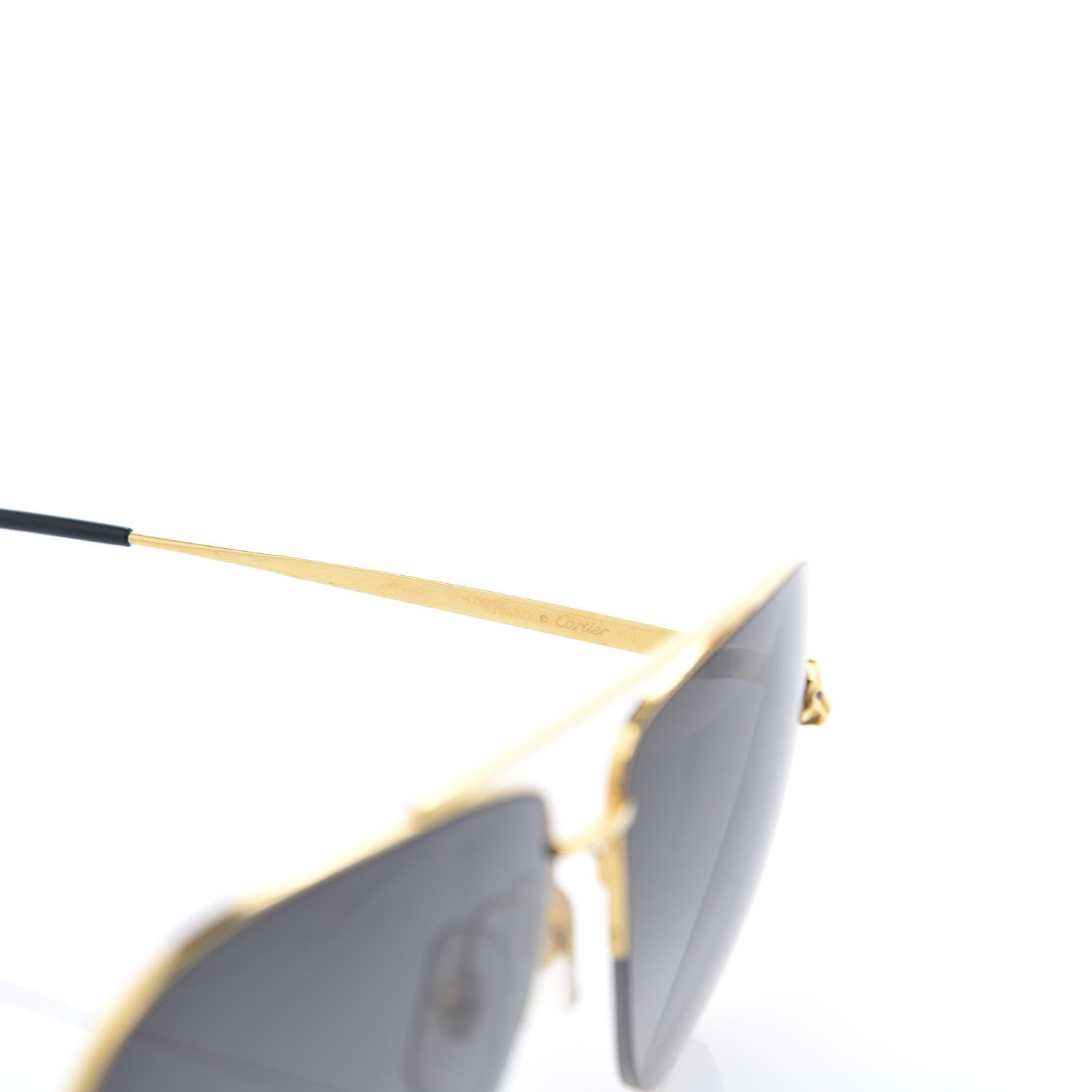Cartier Santos de Aviator Sunglasses CT0229S Gold Black 5 of 8