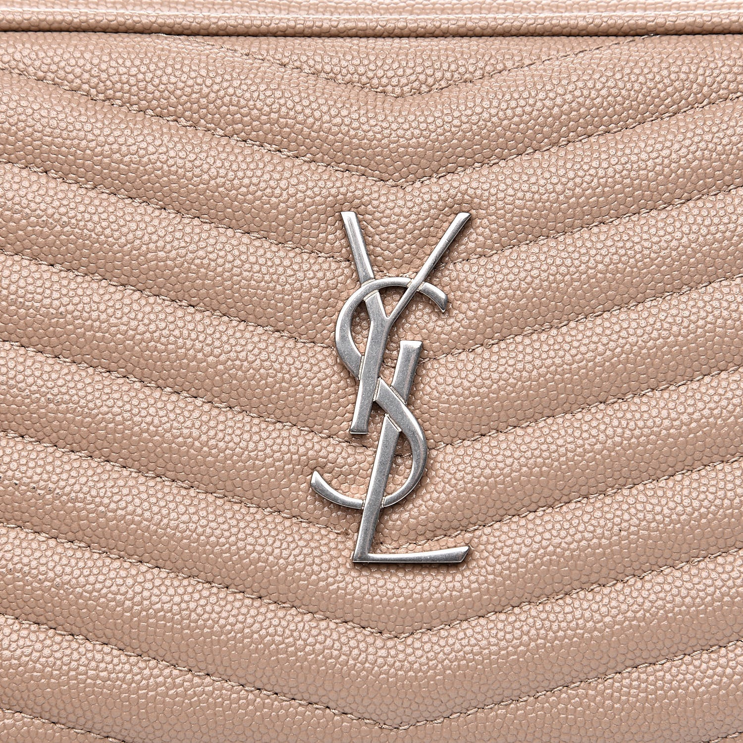 Saint Laurent Grain De Poudre Matelasse Monogram Mini Lou Camera Bag Dark Beige 10 of 13