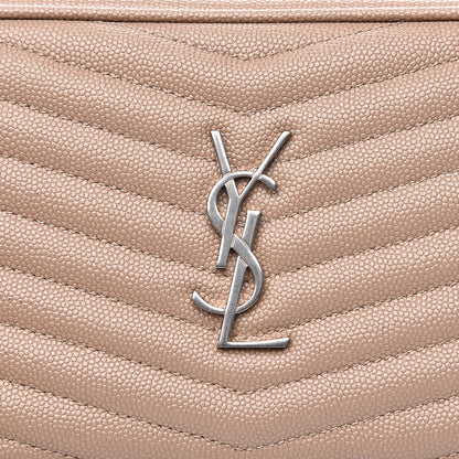 Saint Laurent Grain De Poudre Matelasse Monogram Mini Lou Camera Bag Dark Beige 10 of 13