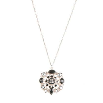 Chanel Enamel CC Pendant Necklace Black 1 of 4