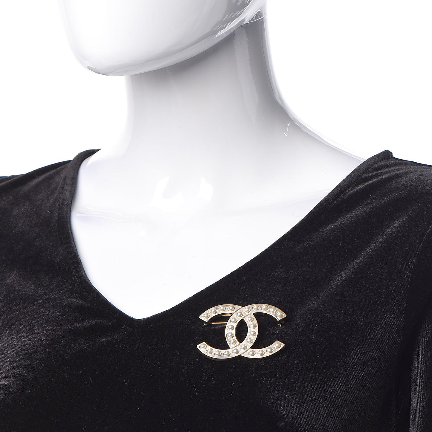 Pearl CC Brooch Light Gold
