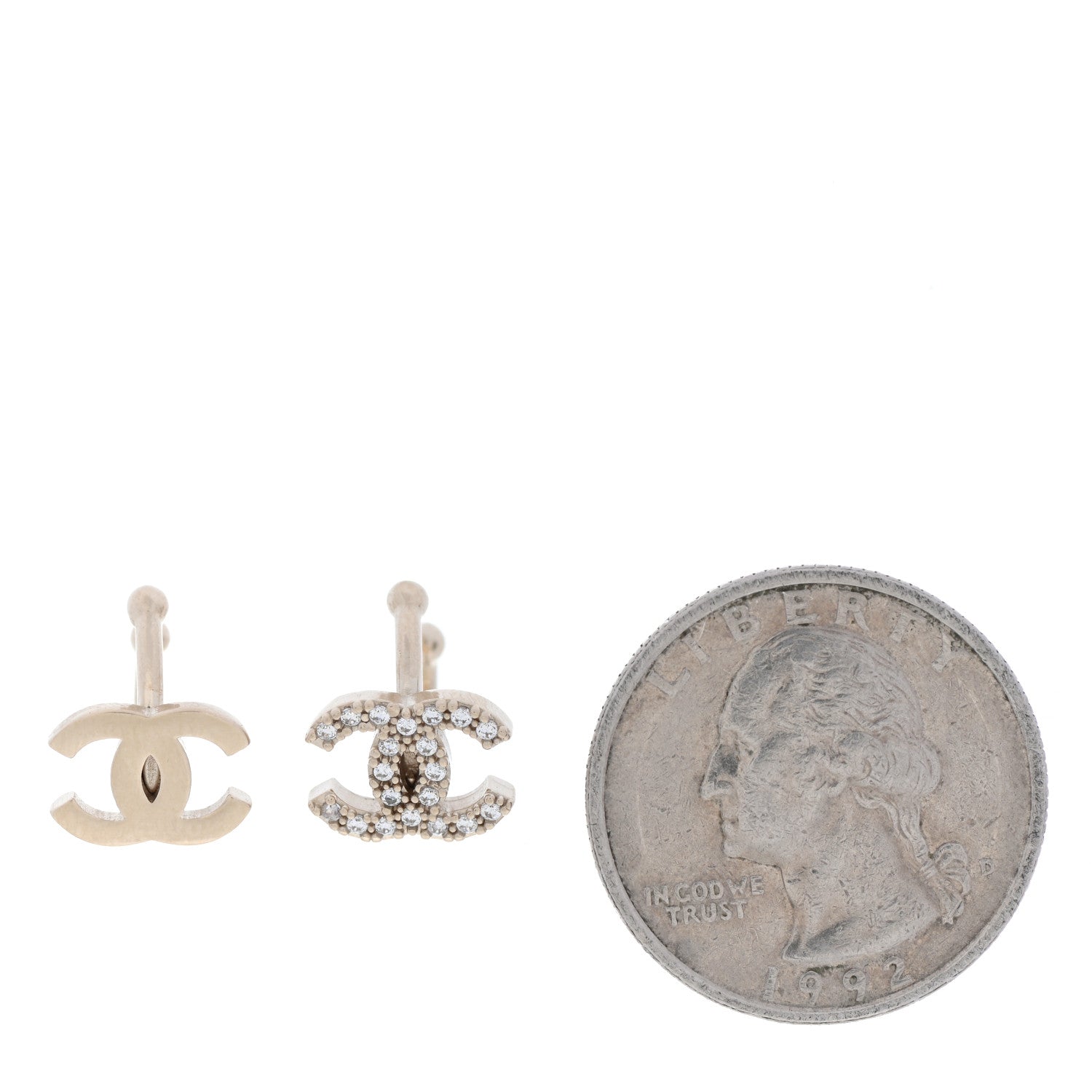 Chanel Metal Strass Lip Ring Set Gold 2 of 4