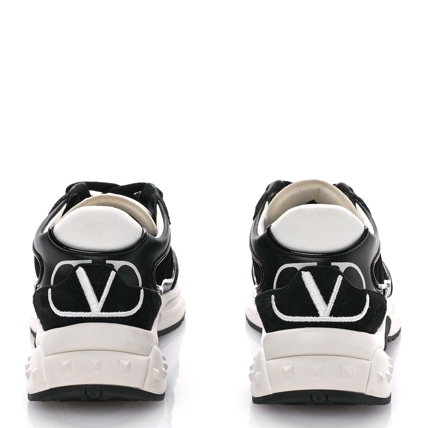 Valentino Garavani Suede Neoprene Mesh Womens Ready Go Runner Sneakers 35.5 Black 5 of 9