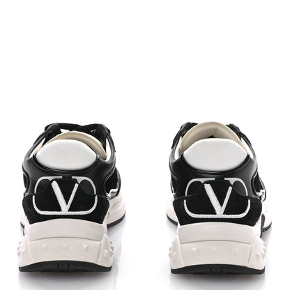 Valentino Garavani Suede Neoprene Mesh Womens Ready Go Runner Sneakers 35.5 Black 5 of 9