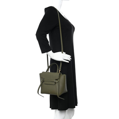 Celine Grained Calfskin Nano Belt Bag Army Green 2 of 10